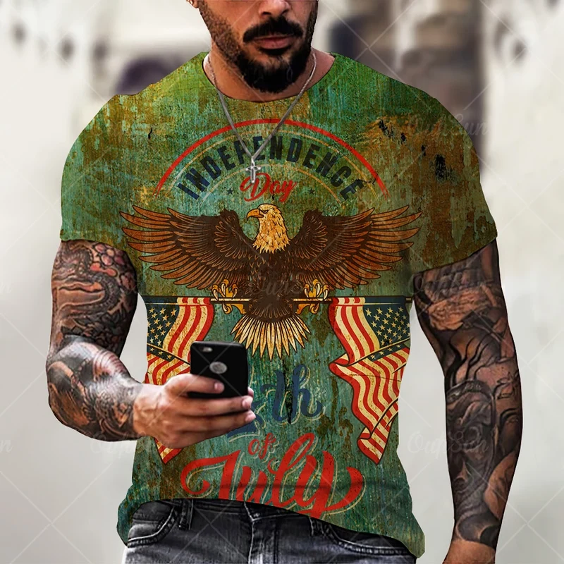 Herren Route 66 3D T-Shirt Rundhals Unisex Sommer Streetwear Men