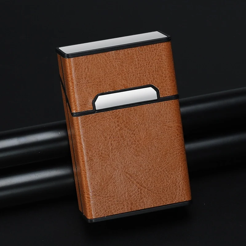 Zigarettenetui Etui 20 Zigaretten Dose Metall Box Mini Kunst Leder