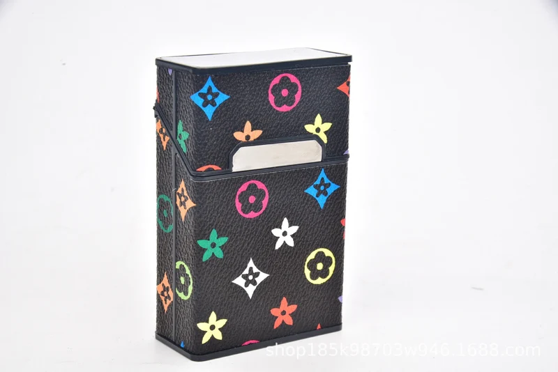 Zigarettenetui Etui 20 Zigaretten Dose Metall Box Mini Kunst Leder