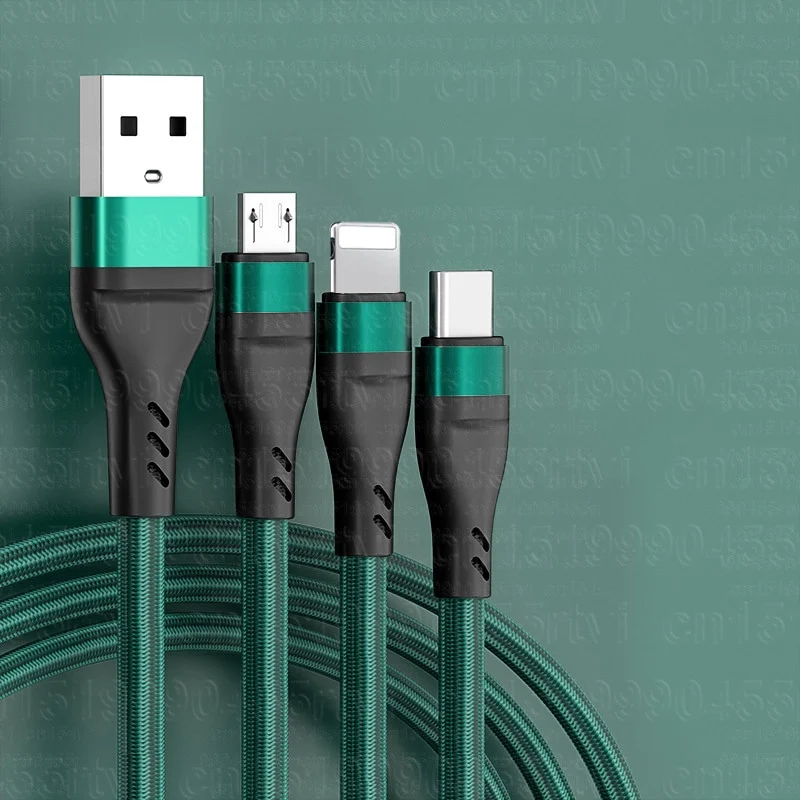 3 in 1 Ladekabel USB Typ C Schnell Datenkabel für Samsung Huawei Handy Schnellladekabel