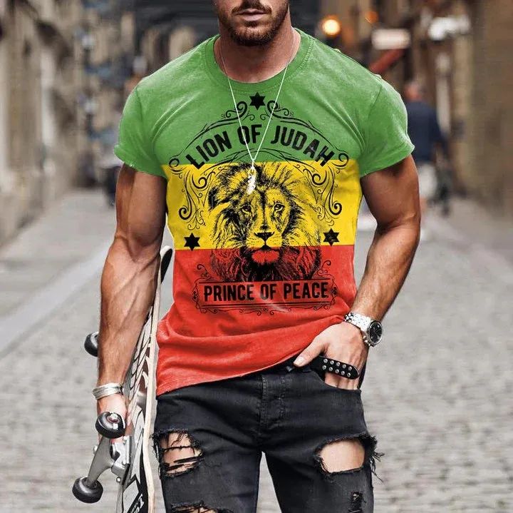 Herren Fashion Vintage 3D T-Shirt Rundhals Unisex Sommer Streetwear