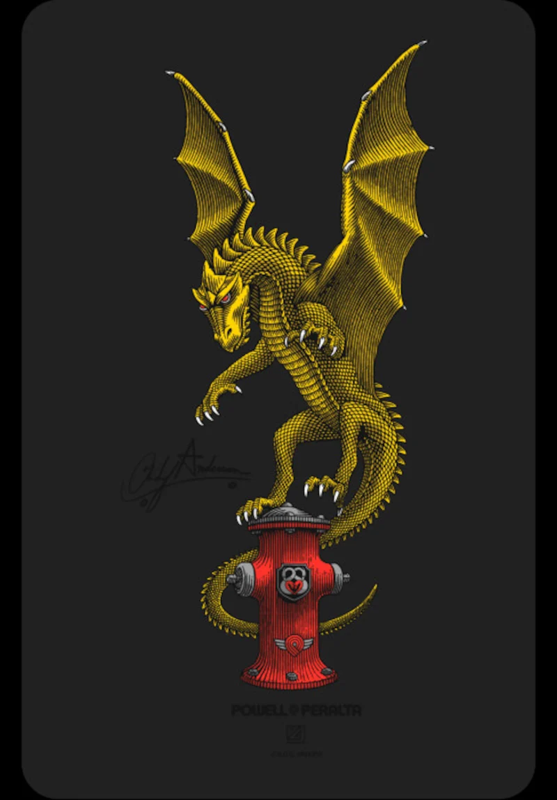 Andy Anderson Hydrant Dragon 3,75" x 6" Sticker