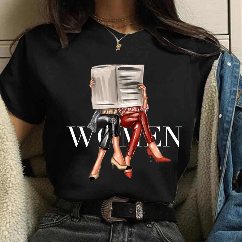 Damen Sommer Top 3D Shut Up T-Shirt Rundhals Streetwear lockeres Damentop