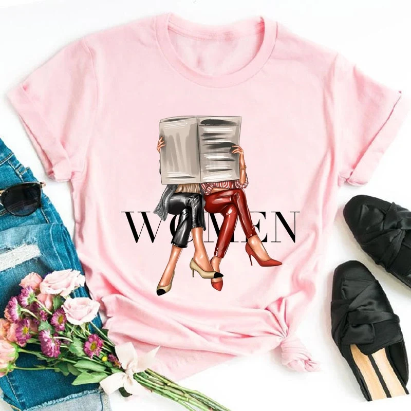 Damen Sommer Top 3D Shut Up T-Shirt Rundhals Streetwear lockeres Damentop