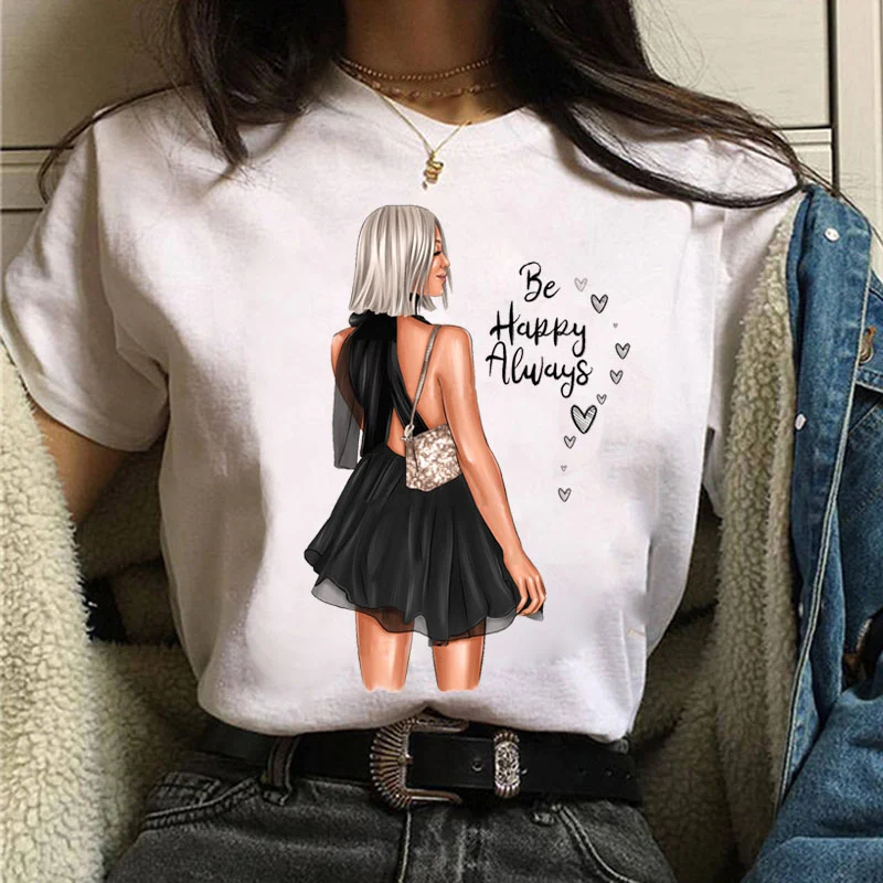 Damen Sommer Top 3D Shut Up T-Shirt Rundhals Streetwear lockeres Damentop