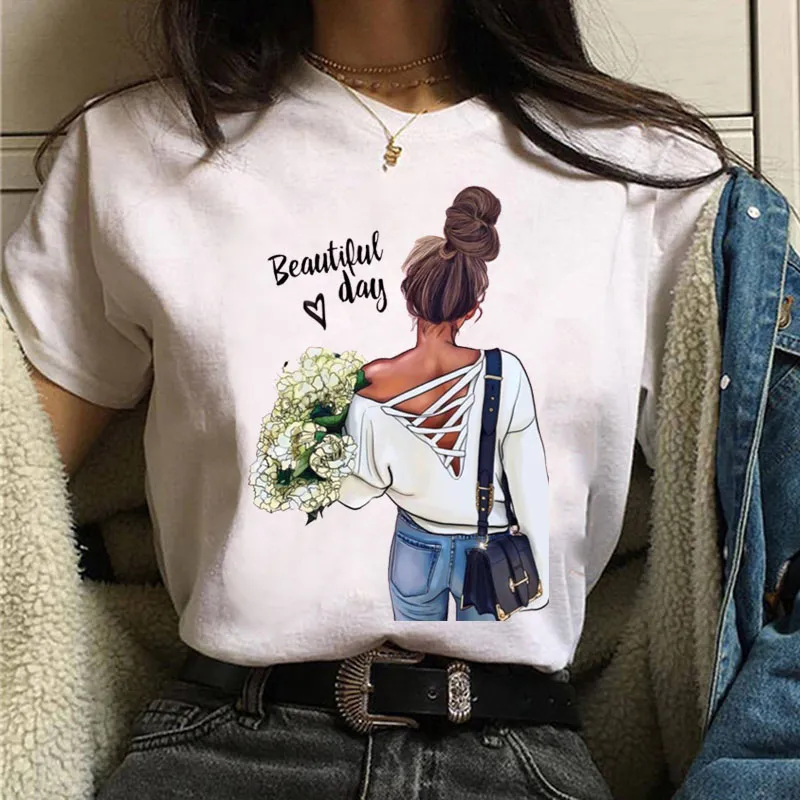 Damen Sommer Top 3D Shut Up T-Shirt Rundhals Streetwear lockeres Damentop