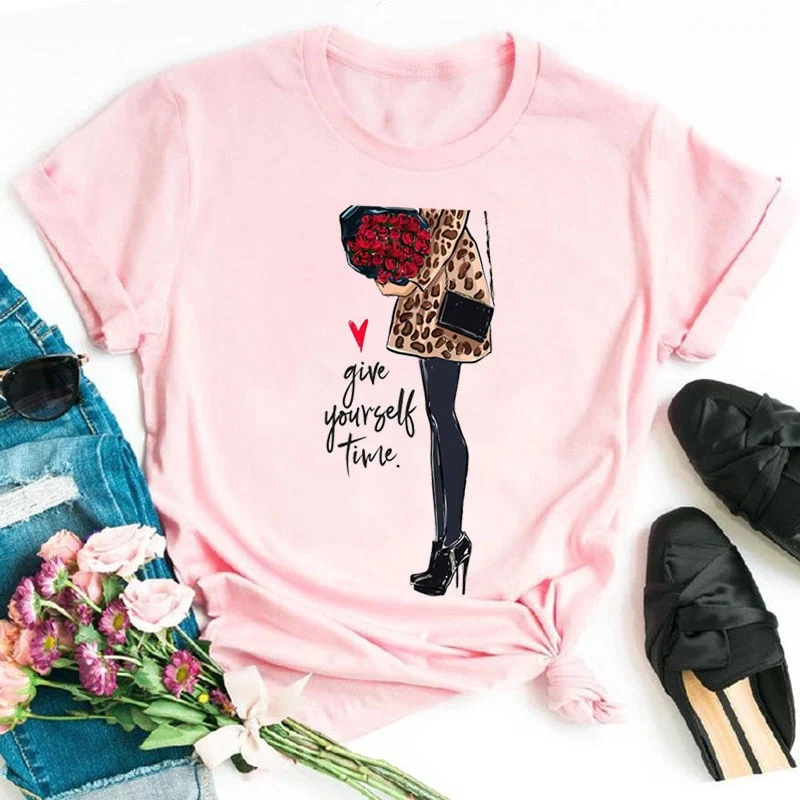 Damen Sommer Top 3D Shut Up T-Shirt Rundhals Streetwear lockeres Damentop
