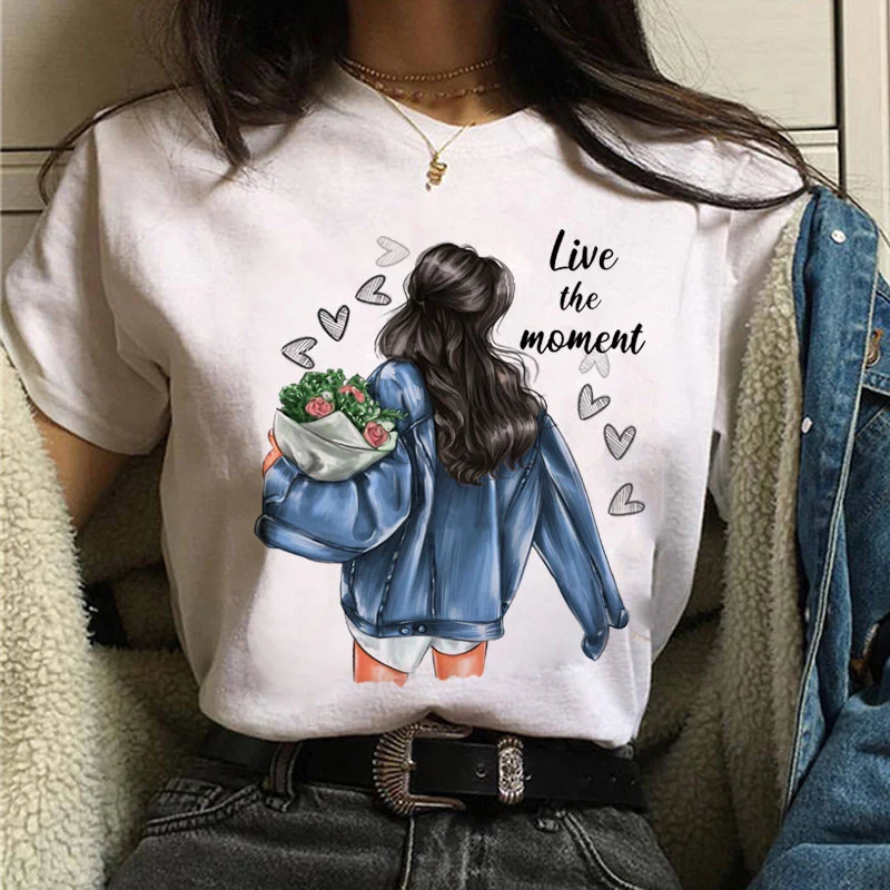 Damen Sommer Top 3D Shut Up T-Shirt Rundhals Streetwear lockeres Damentop