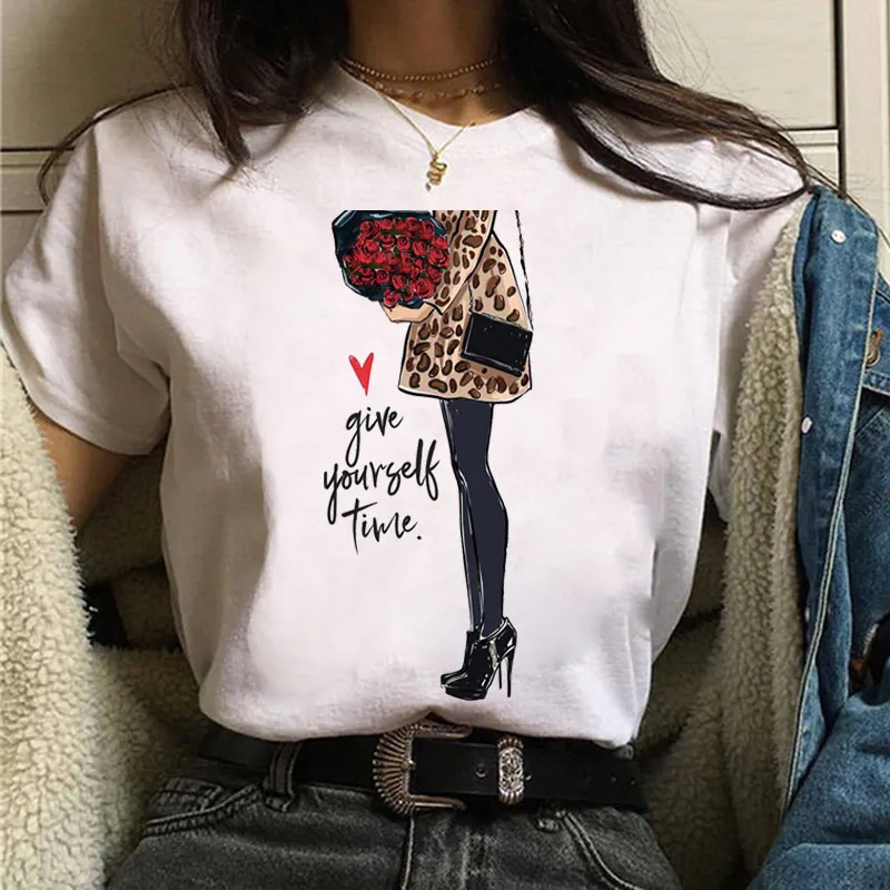 Damen Sommer Top 3D Shut Up T-Shirt Rundhals Streetwear lockeres Damentop