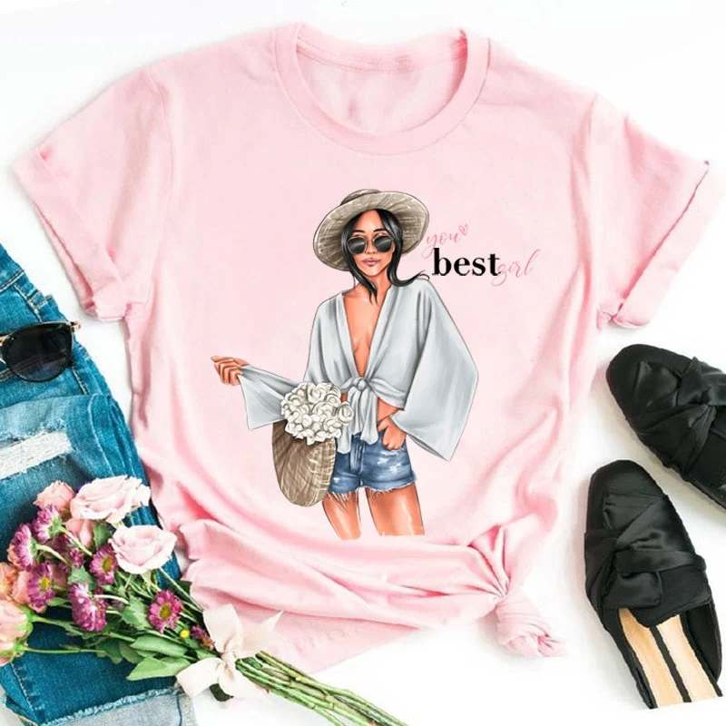 Damen Sommer Top 3D Shut Up T-Shirt Rundhals Streetwear lockeres Damentop