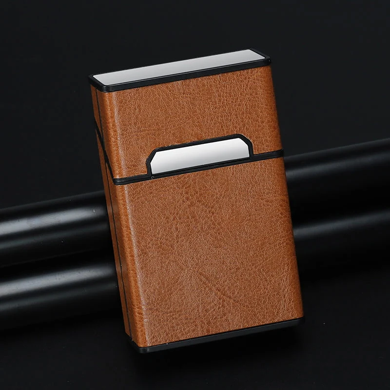 Zigarettenetui Etui 20 Zigaretten Dose Metall Box Mini Kunst Leder Accessories