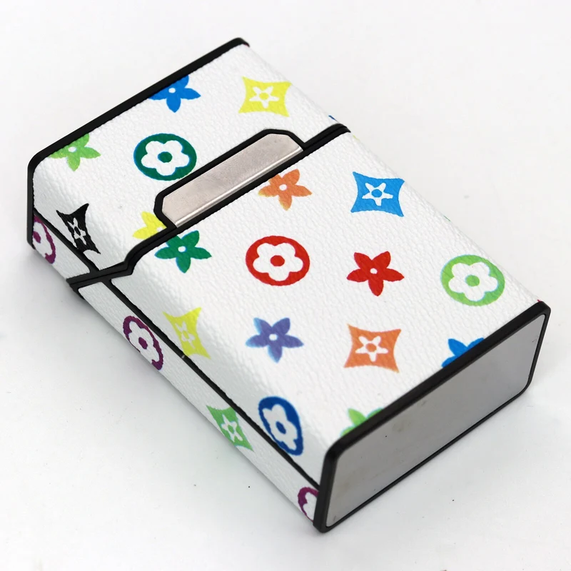 Zigarettenetui Etui 20 Zigaretten Dose Metall Box Mini Kunst Leder Accessories