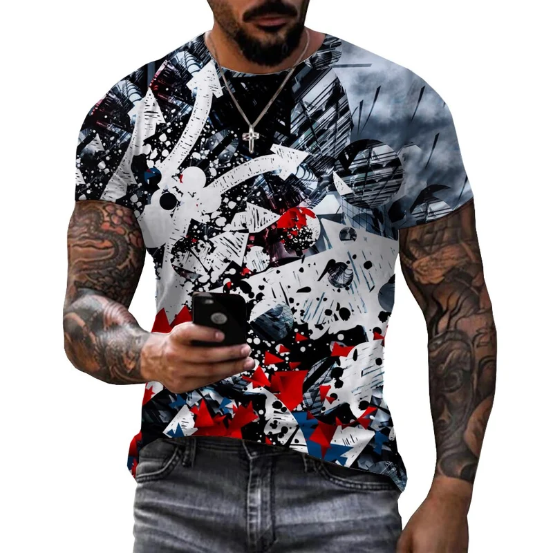 Herren Fashion Vintage 3D T-Shirt Rundhals Unisex Sommer Streetwear