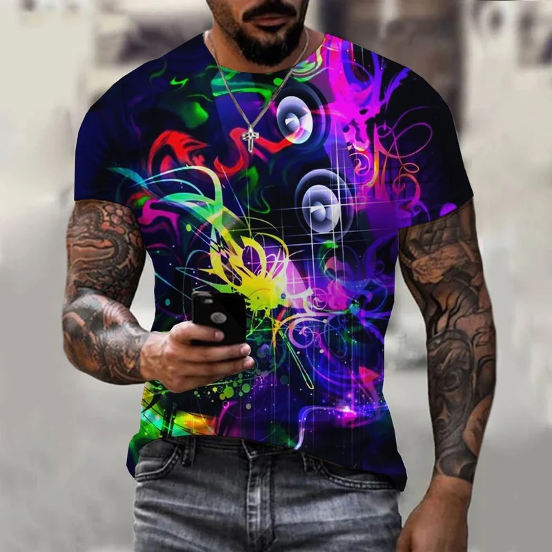 Herren Fashion Vintage 3D T-Shirt Rundhals Unisex Sommer Streetwear