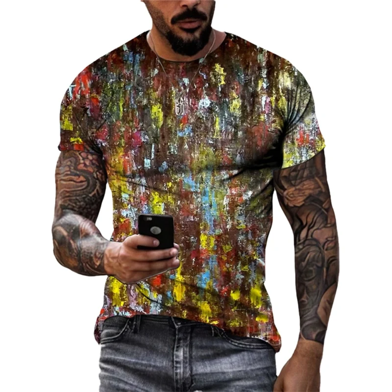 Herren Fashion Vintage 3D T-Shirt Rundhals Unisex Sommer Streetwear