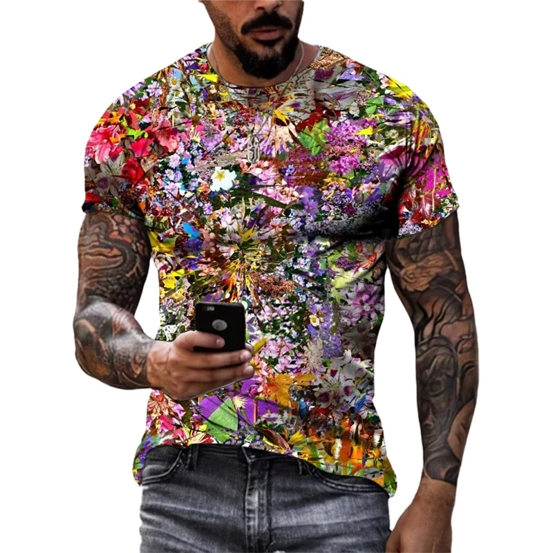 Herren Fashion Vintage 3D T-Shirt Rundhals Unisex Sommer Streetwear