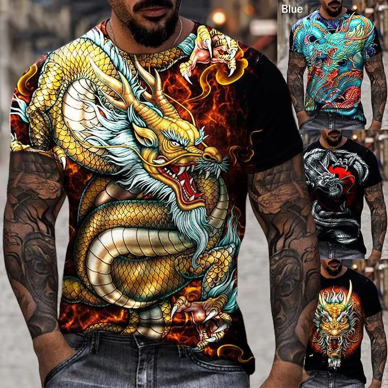 Herren Fashion Vintage 3D T-Shirt Rundhals Unisex Sommer Streetwear