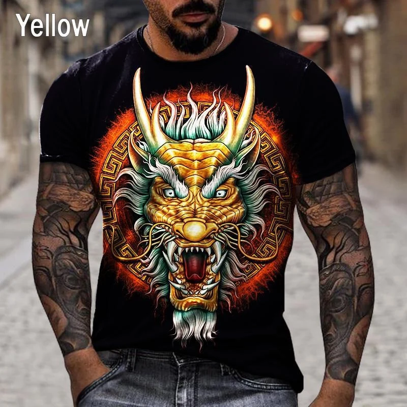 Herren Fashion Vintage 3D T-Shirt Rundhals Unisex Sommer Streetwear