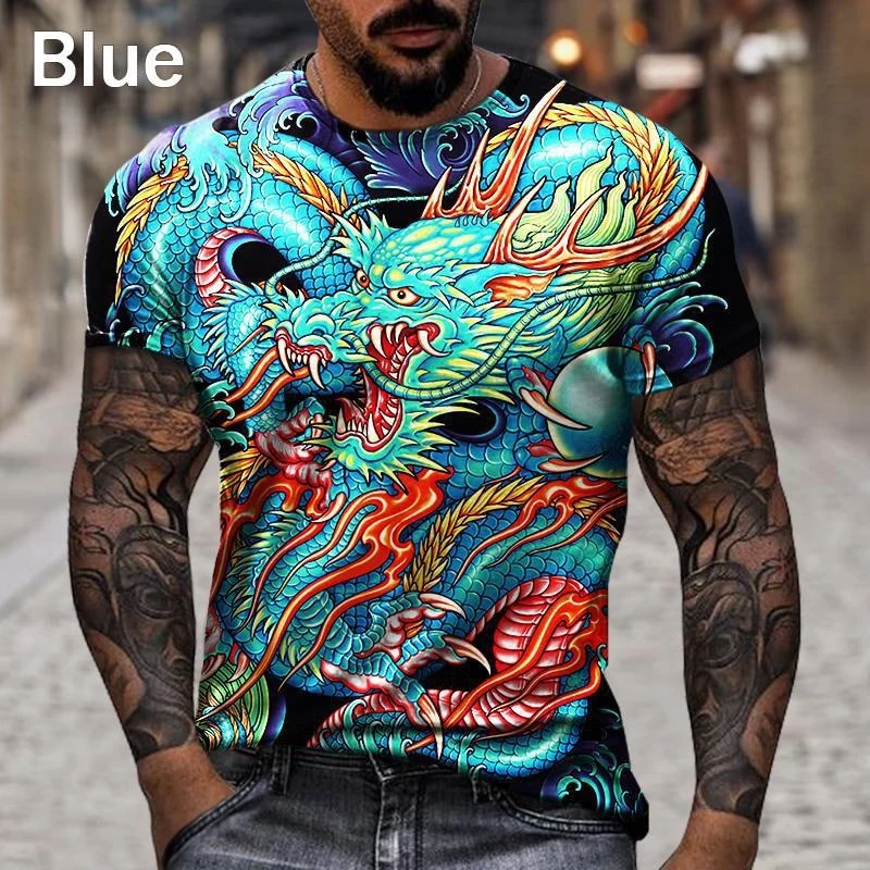 Herren Fashion Vintage 3D T-Shirt Rundhals Unisex Sommer Streetwear