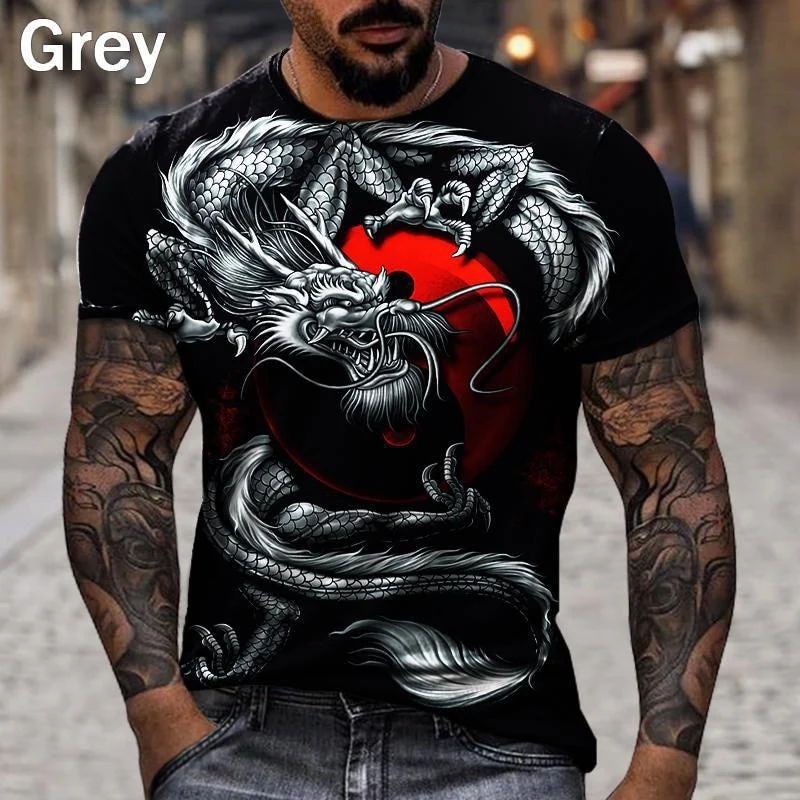 Herren Fashion Vintage 3D T-Shirt Rundhals Unisex Sommer Streetwear