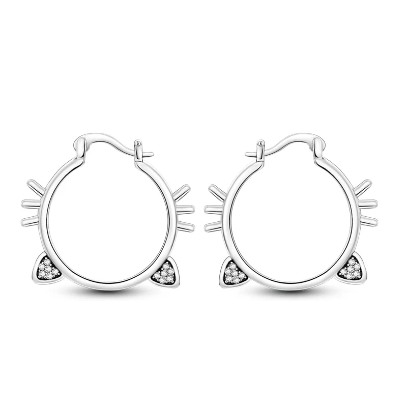 1 Paar Creolen aus 925 sterling Silber Ohrringe Ohrschmuck Zirkonia Ohrstecker
