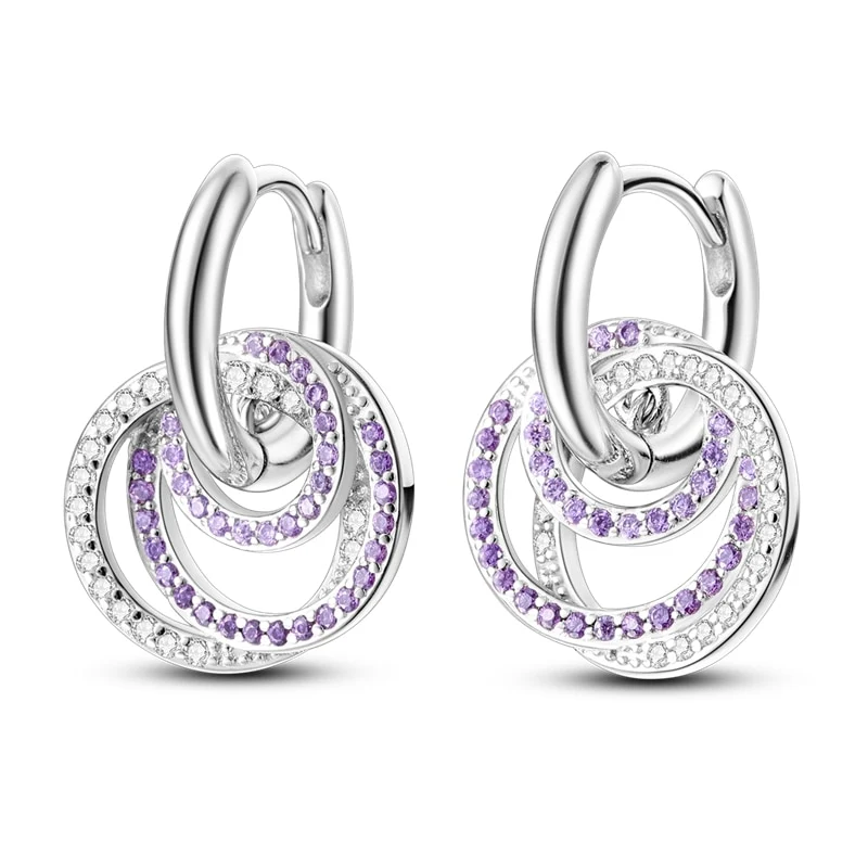 1 Paar Creolen aus 925 sterling Silber Ohrringe Ohrschmuck Zirkonia Ohrstecker