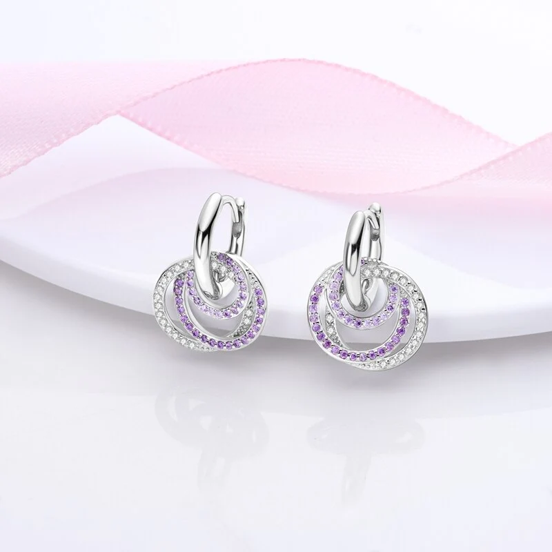 1 Paar Creolen aus 925 sterling Silber Ohrringe Ohrschmuck Zirkonia Ohrstecker