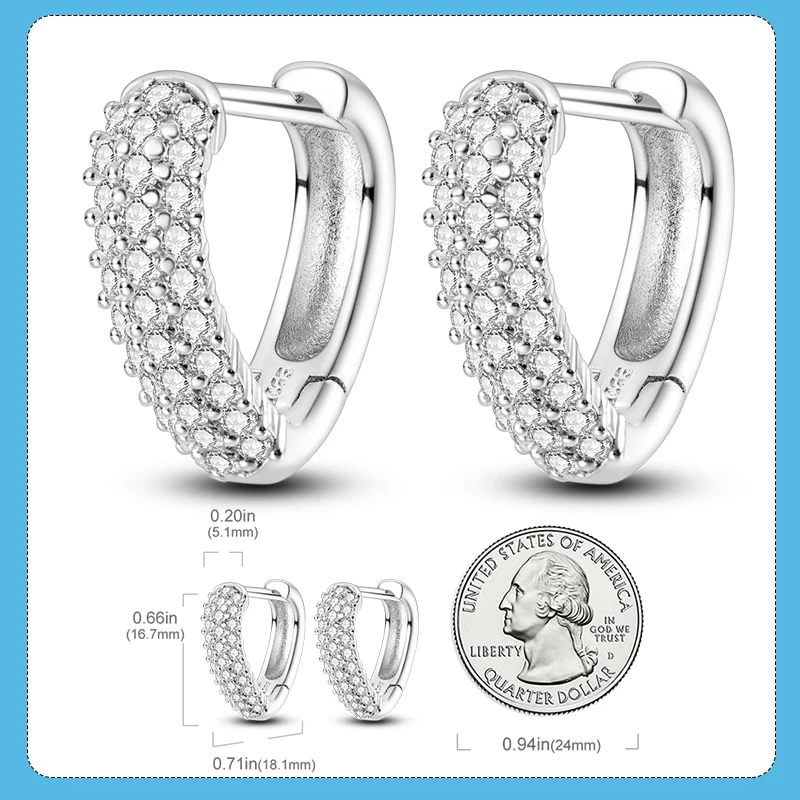 1 Paar Creolen aus 925 sterling Silber Ohrringe Ohrschmuck Zirkonia Ohrstecker