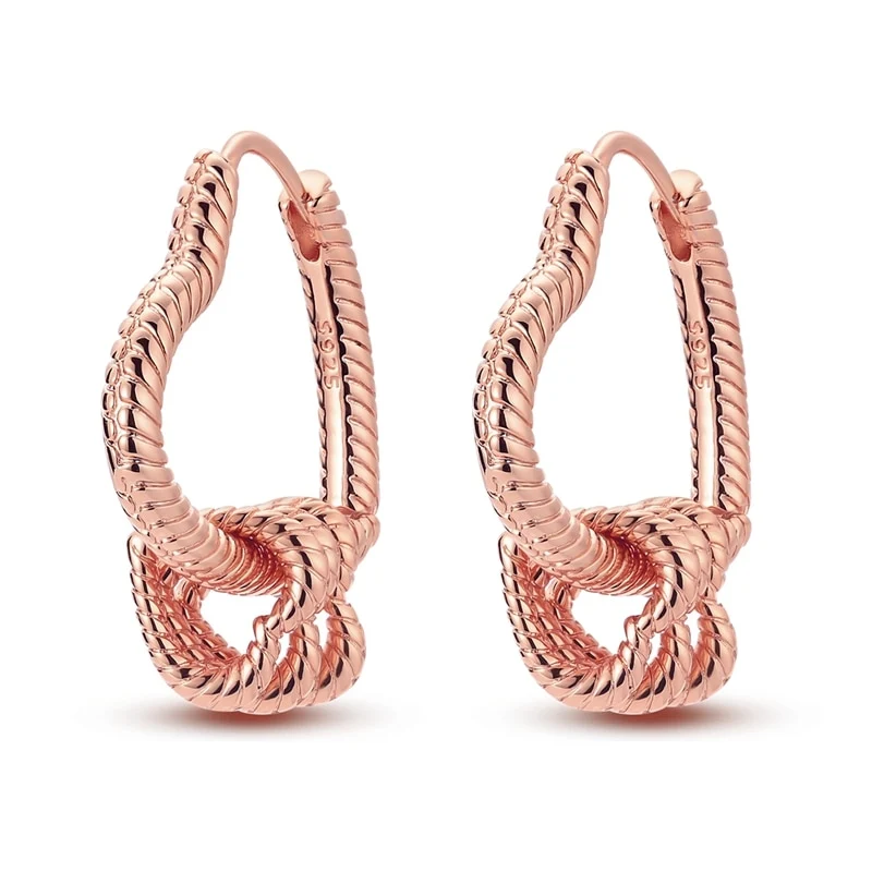 1 Paar Creolen aus 925 sterling Silber Rosegold Ohrringe Zirkonia Ohrstecker