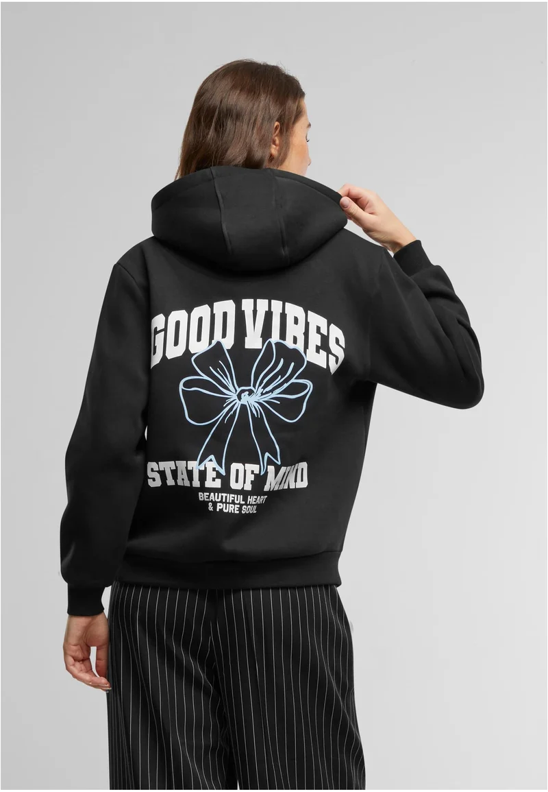 MT Good Vibes Bow Ladies Fluffy Hoody