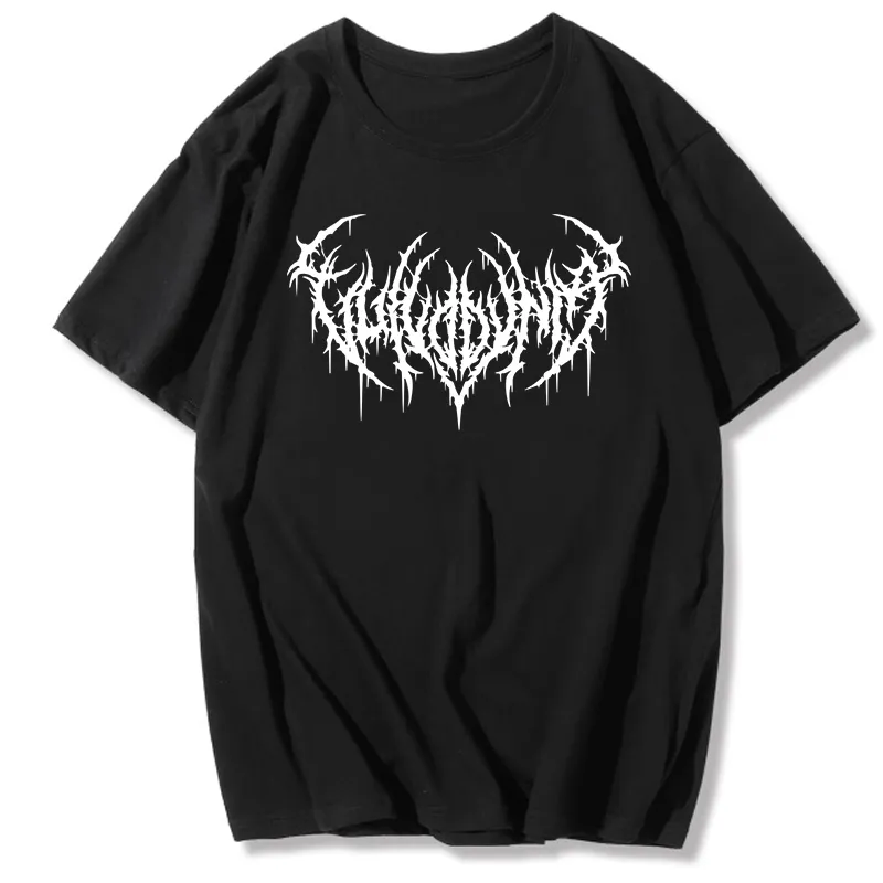 Damen Sommer Top Gothic Punk T-Shirt Rundhals Streetwear lockeres Damentop