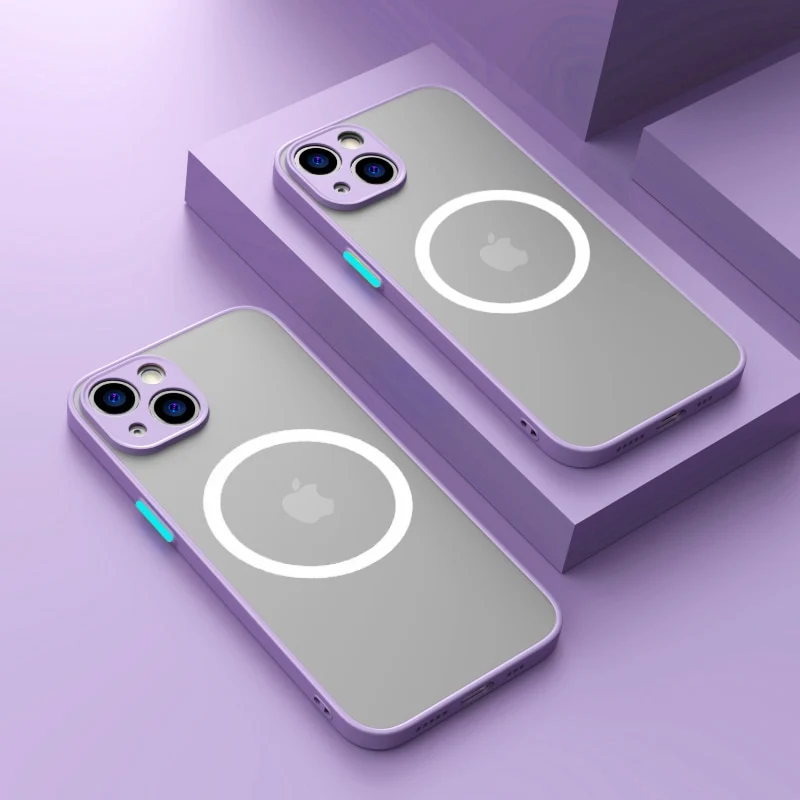 Matte Magnetische Handy Hülle IPhone 14 13 12 11 Pro Fashion Tasche Cove Schutzhülle Cover