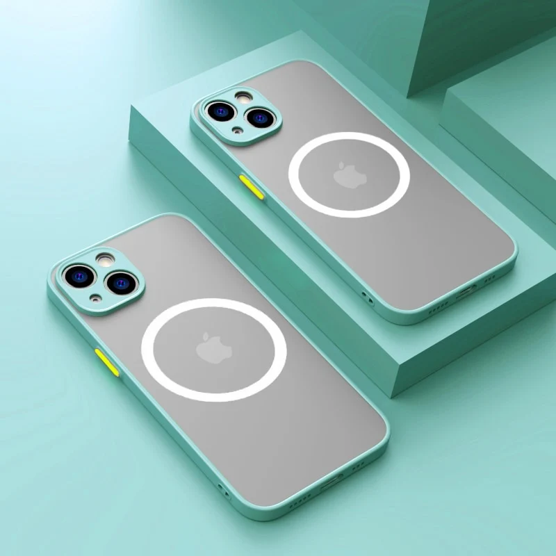 Matte Magnetische Handy Hülle IPhone 14 13 12 11 Pro Fashion Tasche Cove Schutzhülle Cover