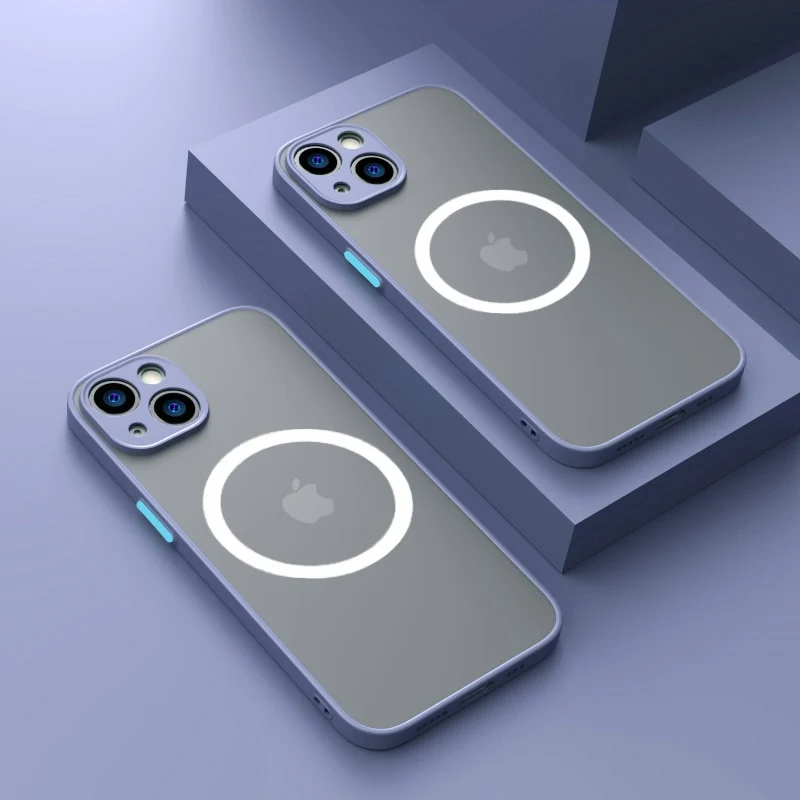 Matte Magnetische Handy Hülle IPhone 14 13 12 11 Pro Fashion Tasche Cove Schutzhülle Cover