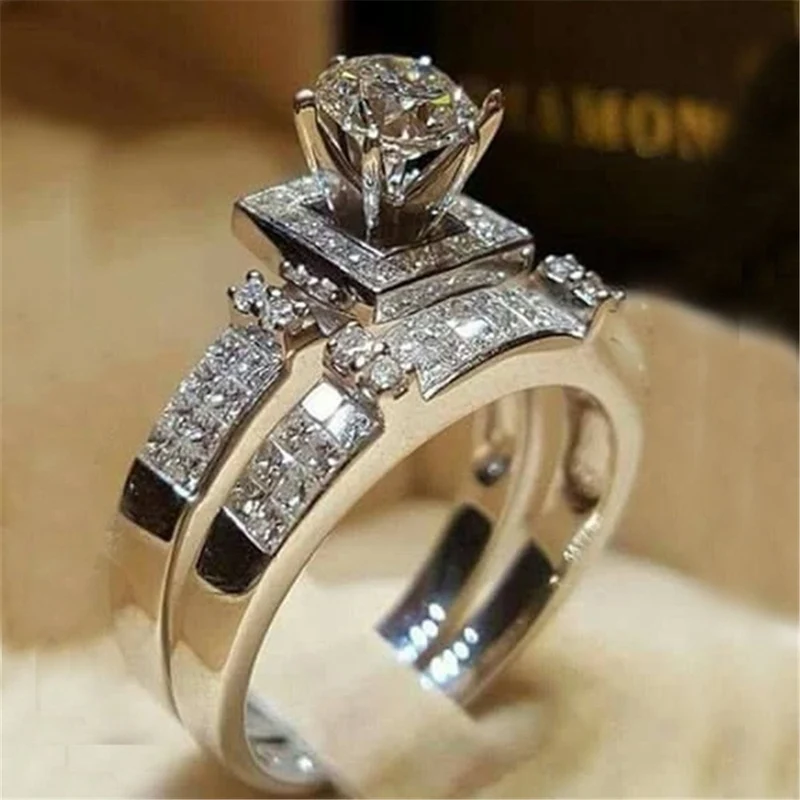 Massiv Sterling Silber 925 Ring filigran Fashion Damenring mit 3A Zirkonia
