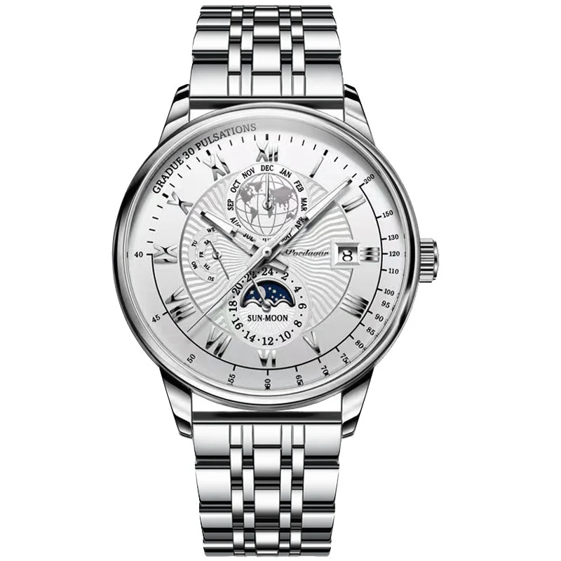 Orologio Uomo Quarzo Acciaio Inossidabile Orologio digitale Cronografo sportivo
