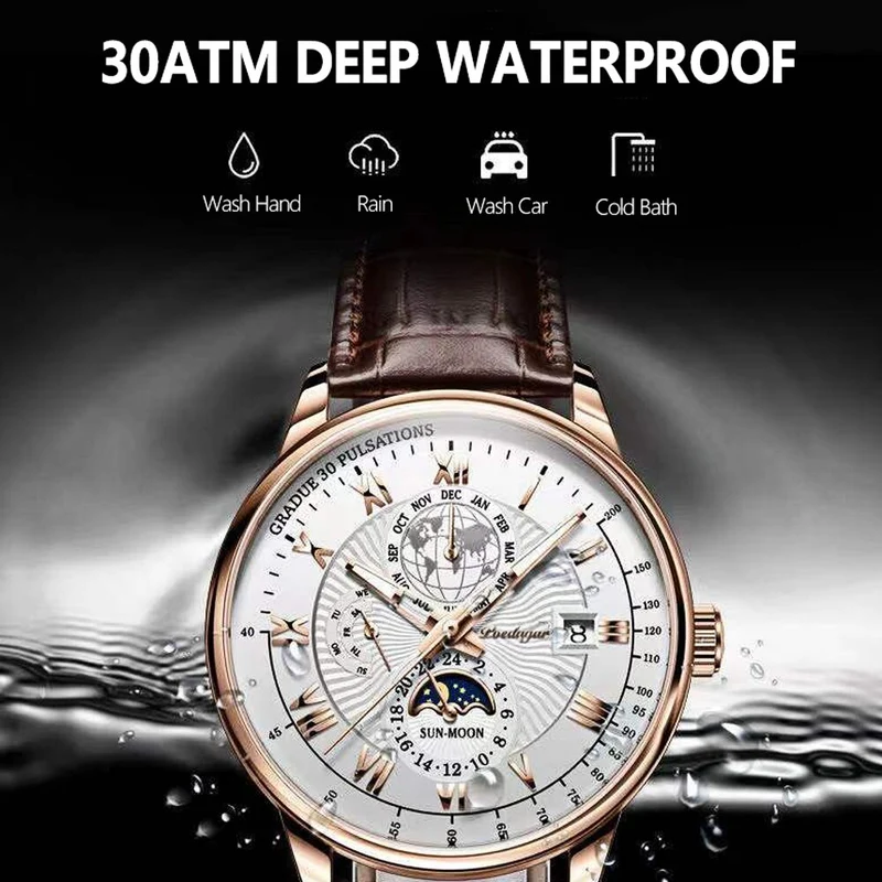 Orologio Uomo Quarzo Acciaio Inossidabile Orologio digitale Cronografo sportivo