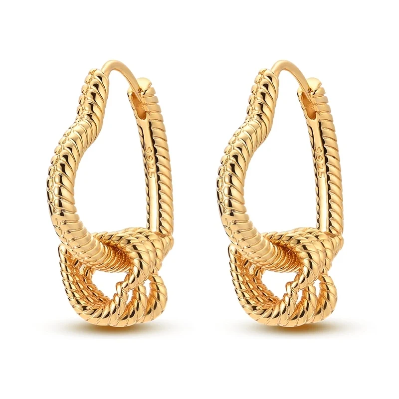 1 Paar Creolen aus 925 sterling Silber Gold Ohrringe Zirkonia Ohrstecker