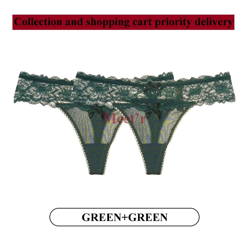 2Stk Frauen Spitze Tanga String Höschen Sexy Schlüpfer Slip Dessous Unterwäsche