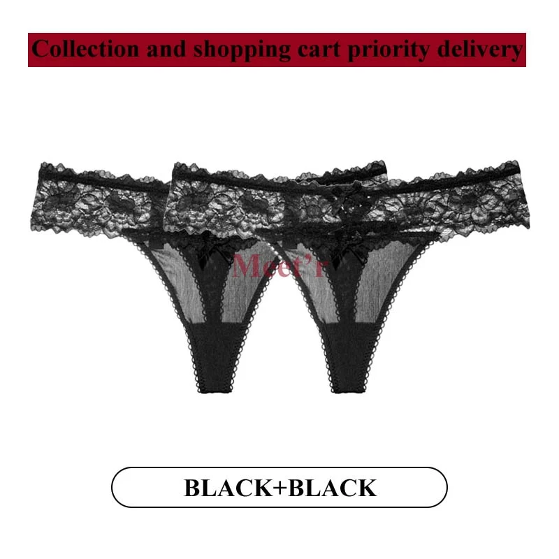 2Stk Frauen Spitze Tanga String Höschen Sexy Schlüpfer Slip Dessous Unterwäsche