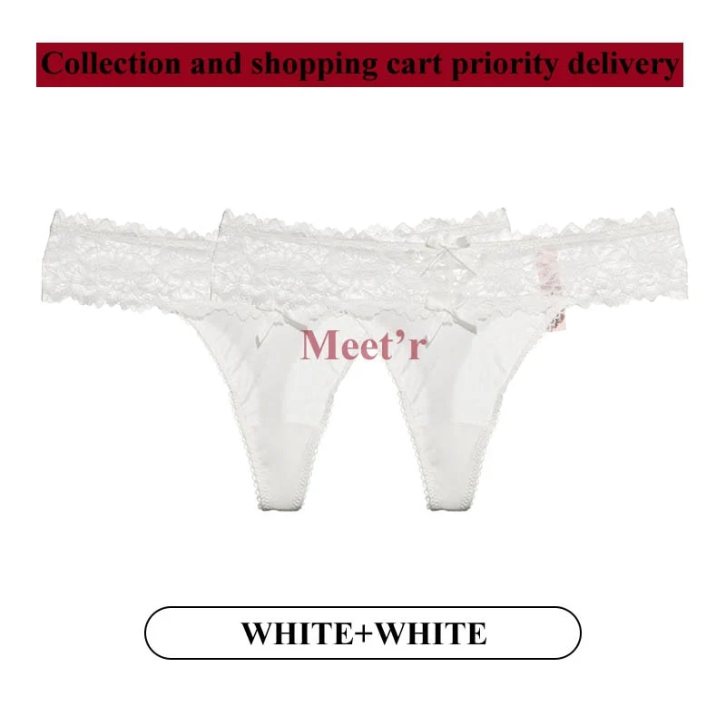 2Stk Frauen Spitze Tanga String Höschen Sexy Schlüpfer Slip Dessous Unterwäsche