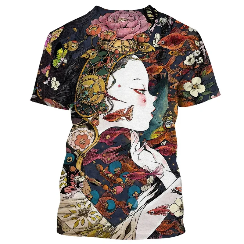 Herren Samurai Oversized 3D T-Shirt Rundhals Unisex Sommer Streetwear