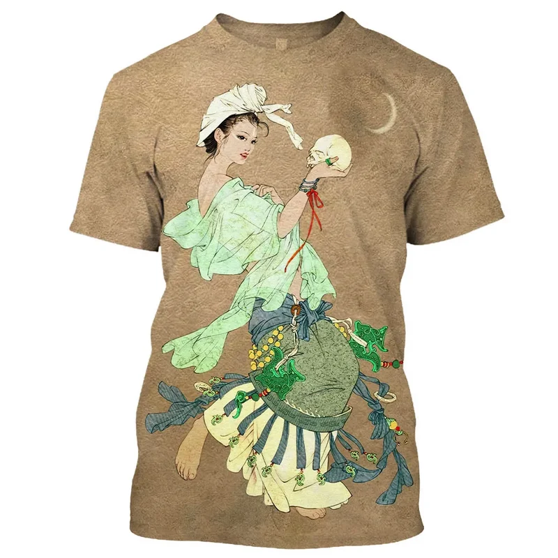 Herren Samurai Oversized 3D T-Shirt Rundhals Unisex Sommer Streetwear