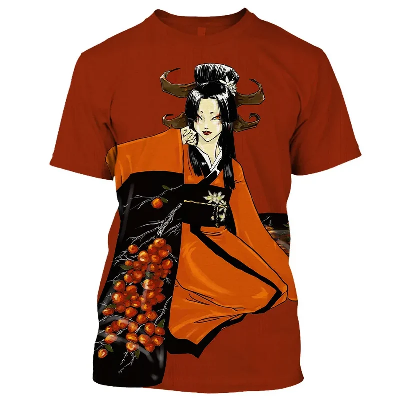 Herren Samurai Oversized 3D T-Shirt Rundhals Unisex Sommer Streetwear