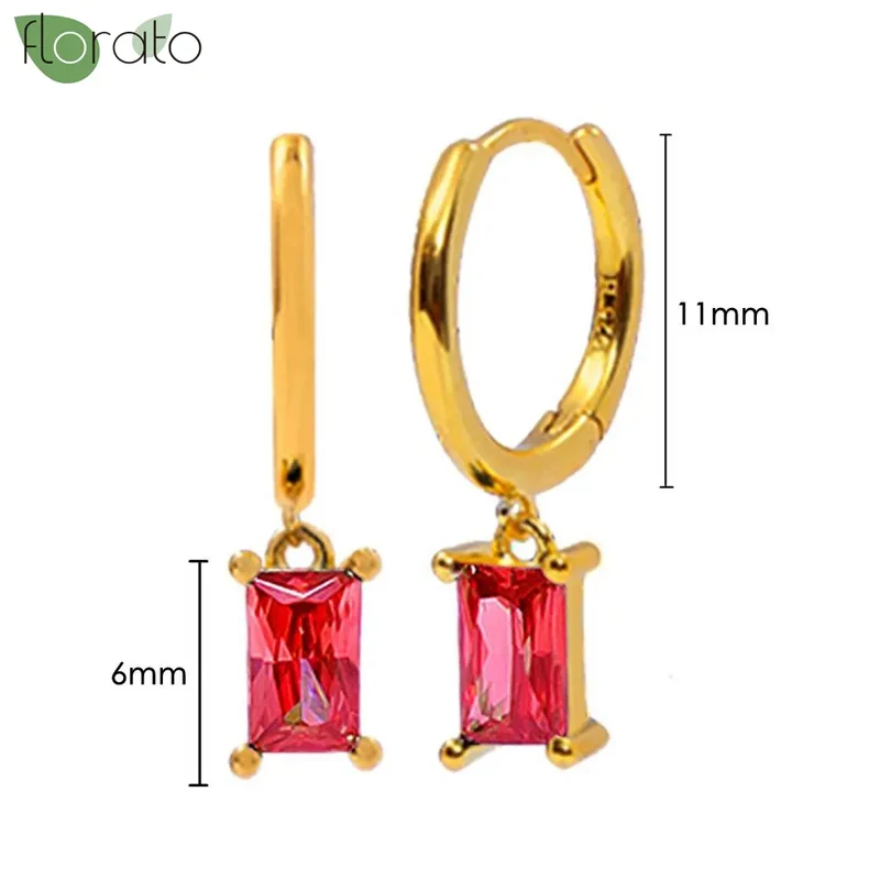 1 Paar Creolen aus 925 sterling Silber Gold Ohrringe Zirkonia Ohrstecker
