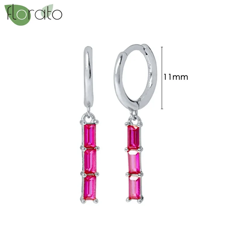 1 Paar Creolen aus 925 sterling Silber Gold Ohrringe Zirkonia Ohrstecker