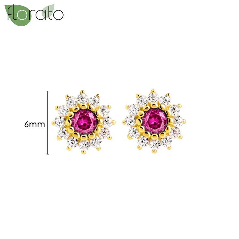 1 Paar Creolen aus 925 sterling Silber Gold Ohrringe Zirkonia Ohrstecker