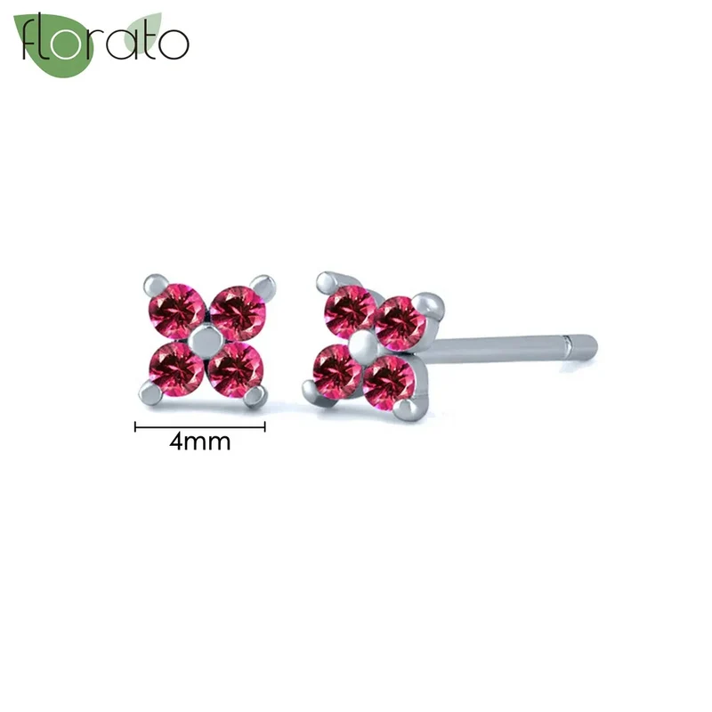 1 Paar Creolen aus 925 sterling Silber Gold Ohrringe Zirkonia Ohrstecker