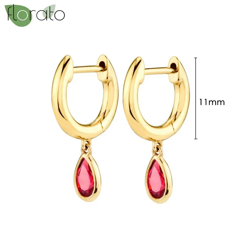 1 Paar Creolen aus 925 sterling Silber Gold Ohrringe Zirkonia Ohrstecker