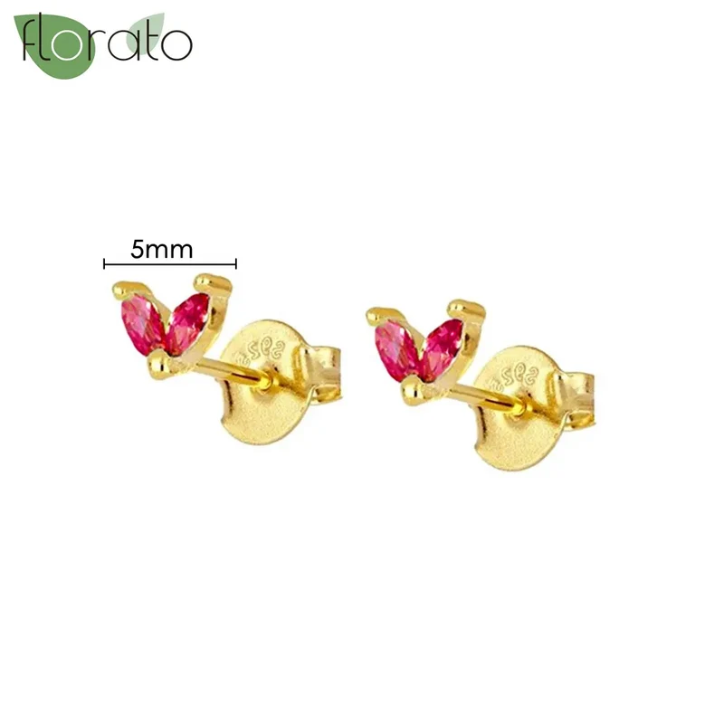 1 Paar Creolen aus 925 sterling Silber Gold Ohrringe Zirkonia Ohrstecker
